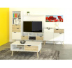 TV komoda RETRO 383, Biela/Dub