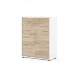 Komoda OFFICE 80400/103, Biela/Dub sonoma