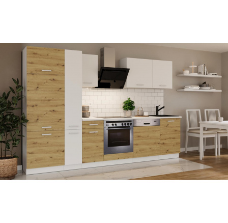Kuchynská linka Todor 300 dub artisan/biela + PD 210 biela