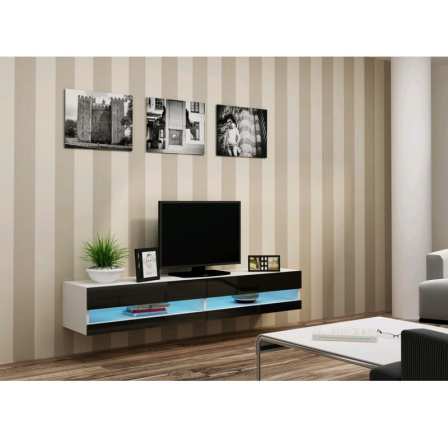 TV komoda VIGO NEW 180 - bielo-čierna