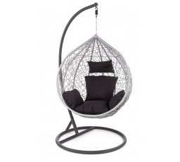 Hojdacie kreslo EGGY, sivo-čierne