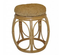 Ratanová taburetka široká medová polster matylda béžový