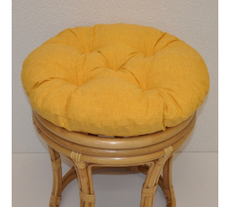 Vankúš na ratanovú stoličku s priemerom 40 cm - žltý