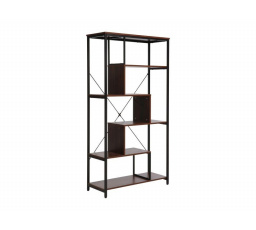 Regál NET A, Tmavý orech/Čierna