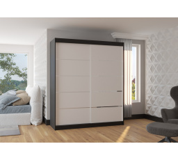 Šatní skriňa s posuvnými dverami SPECTRA 180 Čierna+Biela