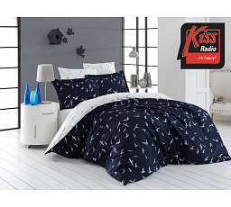 Obliečky Satén 140x200, 70x90cm Liberta blue