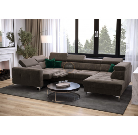 Rohová sedacia súprava TOSCANIA MAX I, relax s funkciou spania 170x350x185 cm - hnedá, ľavá Rohová sedacia súprava TOSCANIA MAX I, relax s funkciou spania 170x350x185 cm - hnedá, ľavá