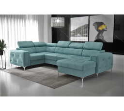 Rohová sedacia súprava ORION MAX III s funkciou spania 165x320x185 cm - modrá, ľavá