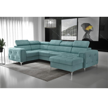 Rohová sedacia súprava ORION MAX III s funkciou spania 165x320x185 cm - modrá, ľavá Rohová sedacia súprava ORION MAX III s funkciou spania 165x320x185 cm - modrá, ľavá