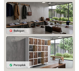 ROBERA skriňa ECO: BIELA RAL9003 + DREVENÝ DEKOR H1720*W1360*D450