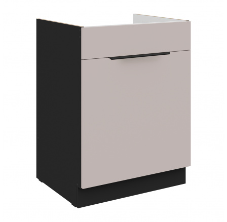 Dolná skrinka ARONA - 60 ZL 1S BB, Čierna mat/Kašmír