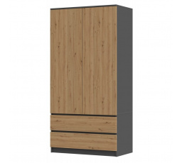 Šatní skriňa MALVÍNA 2S-90, Antracit/dub artisan