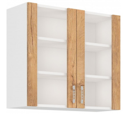 Kuchynská horná skrinka SALLY 80-GS-72-2F, Dub lefkas