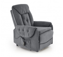 Elektricky polohovateľné kreslo HORTON, Sivý Mat Velvet Mavel 14