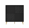Komoda BULLET KM-2, čierna/zlatá