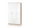Šatníková skriňa LIMA S-3, dub sonoma/biela
