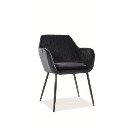 VENUS VELVET- jedálenská stolička, látka BLACK bluvel 19/ kov čierna(WENUSVCC) (S) (K150-E)NOVINKA