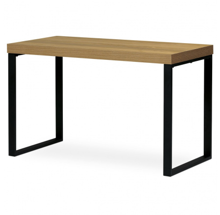 Počítačový stôl, 120x60 cm, MDF doska, dekor melamín, kov, čierny lak