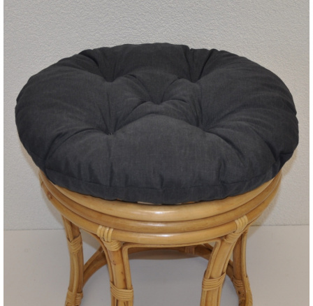 Vankúš na ratanovú stoličku s priemerom 40 cm - tmavosivý