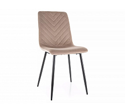 Jedálenská stolička DAREN VELVET, Tmavo Béžový Bluvel 40/Čierna