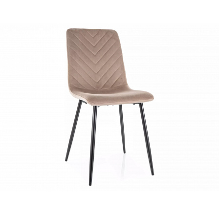 Jedálenská stolička DAREN VELVET, Tmavo Béžový Bluvel 40/Čierna