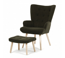 Relaxační křeslo, zelená, látka bouclé, AK-319 GRN2