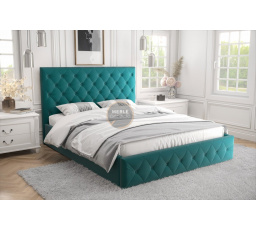 Posteľ ROMA - 160x200, Kovová na plynových zdvihákoch, tyrkysová