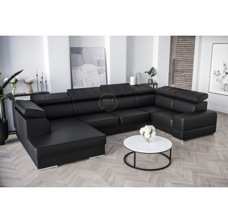 Rohová sedacia súprava ROYAL MAX I 210x375x185 - čierna eko koža, pravá Rohová sedacia súprava ROYAL MAX I 210x375x185 - čierna eko koža, pravá