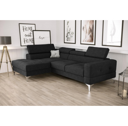 Rohová sedacia súprava TOSCANIA MINI s funkciou spania 170x250 cm - čierna, ľavá Rohová sedacia súprava TOSCANIA MINI s funkciou spania 170x250 cm - čierna, ľavá