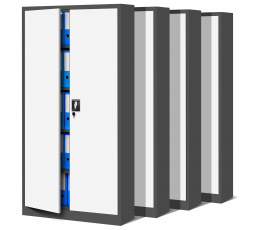 Sada 4x kancelárska kovová skriňa na dokumenty JAN H, 900 x 1950 x 400 mm, antracitovo-biela