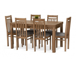 Jedálenský set Meteor 6 dub lefkas/zelená