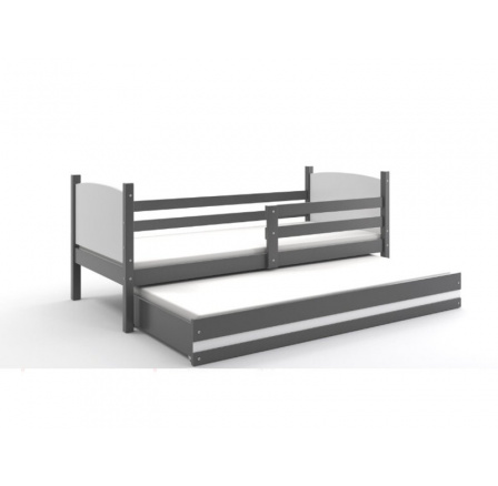 Posteľ z masívneho dreva pre 2 deti TAMI 2 - Graphite/White Posteľ z masívneho dreva pre 2 deti TAMI 2 - Graphite/White