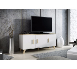 Komoda LOTTA 150 3D, Biela/Dub sonoma