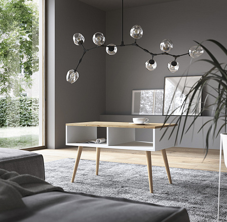 Konferenčný stolík SANA 90x50 Biela+Craft Zlatý