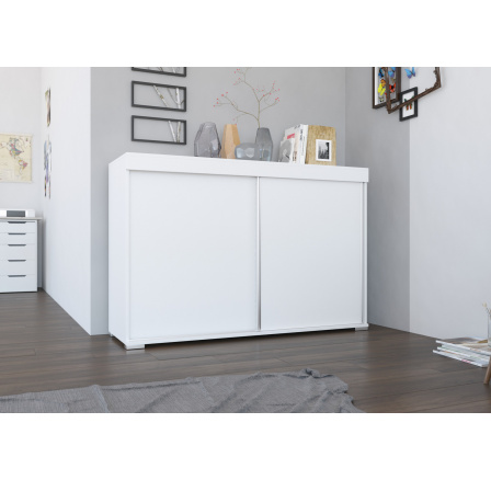 ARTES Biela komoda s posuvnými dverami