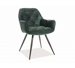 Jedálenská stolička CHERRY VELVET, Zelený Bluvel 78/Čierna