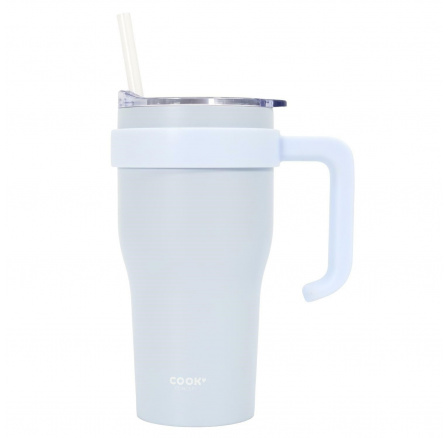 Termohrnček s uchom a slamkou Miami 600ml biely Termohrnček s uchom a slamkou Miami 600ml biely