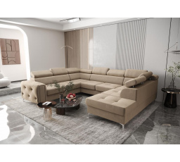 Rohová sedacia súprava ORION MAX I s funkciou spania 225X350X255 cm - béžová, ľavá