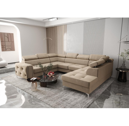 Rohová sedacia súprava ORION MAX I s funkciou spania 225X350X255 cm - béžová, ľavá Rohová sedacia súprava ORION MAX I s funkciou spania 225X350X255 cm - béžová, ľavá