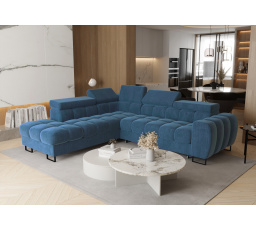 Rohová sedacia súprava ASPEN 260x225 cm modrá ZOYA 15 - Rýchle doručenie - ľavá