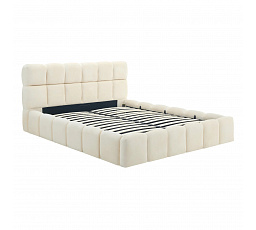 Posteľ 160x200 MURCJA s Úložným Priestorom Krémová Zamatová