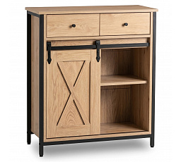 Komoda so zásuvkami COLE 70 cm Dub/Čierna