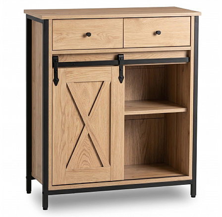 Komoda so zásuvkami COLE 70 cm Dub/Čierna