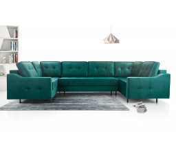 Rohová sedacia súprava v tvare U Amalia zelená