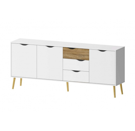 Komoda Retro 454 biela/dub