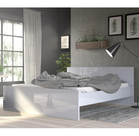 Posteľ Simplicity 210 160x200 cm biely lesk