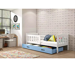 Posteľ Kuba 90x200 biela/modrá