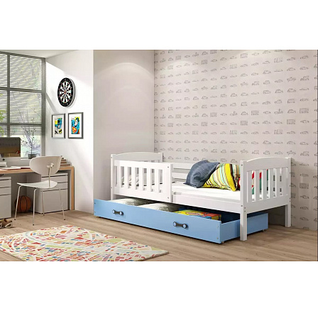 Posteľ Kuba 90x200 biela/modrá Posteľ Kuba 90x200 biela/modrá