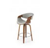 Barová stolička H123, Sivá/Orech