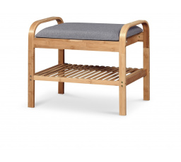 Regál na topánky ST12, bambusový/sivý